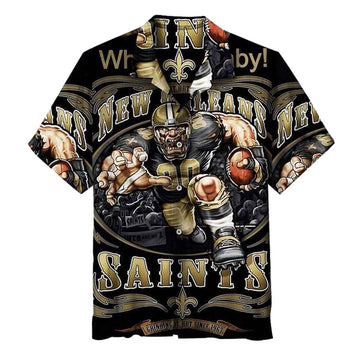 New Orleans Saints Black Player Running Hawaiian Shirt - Moonbestprint