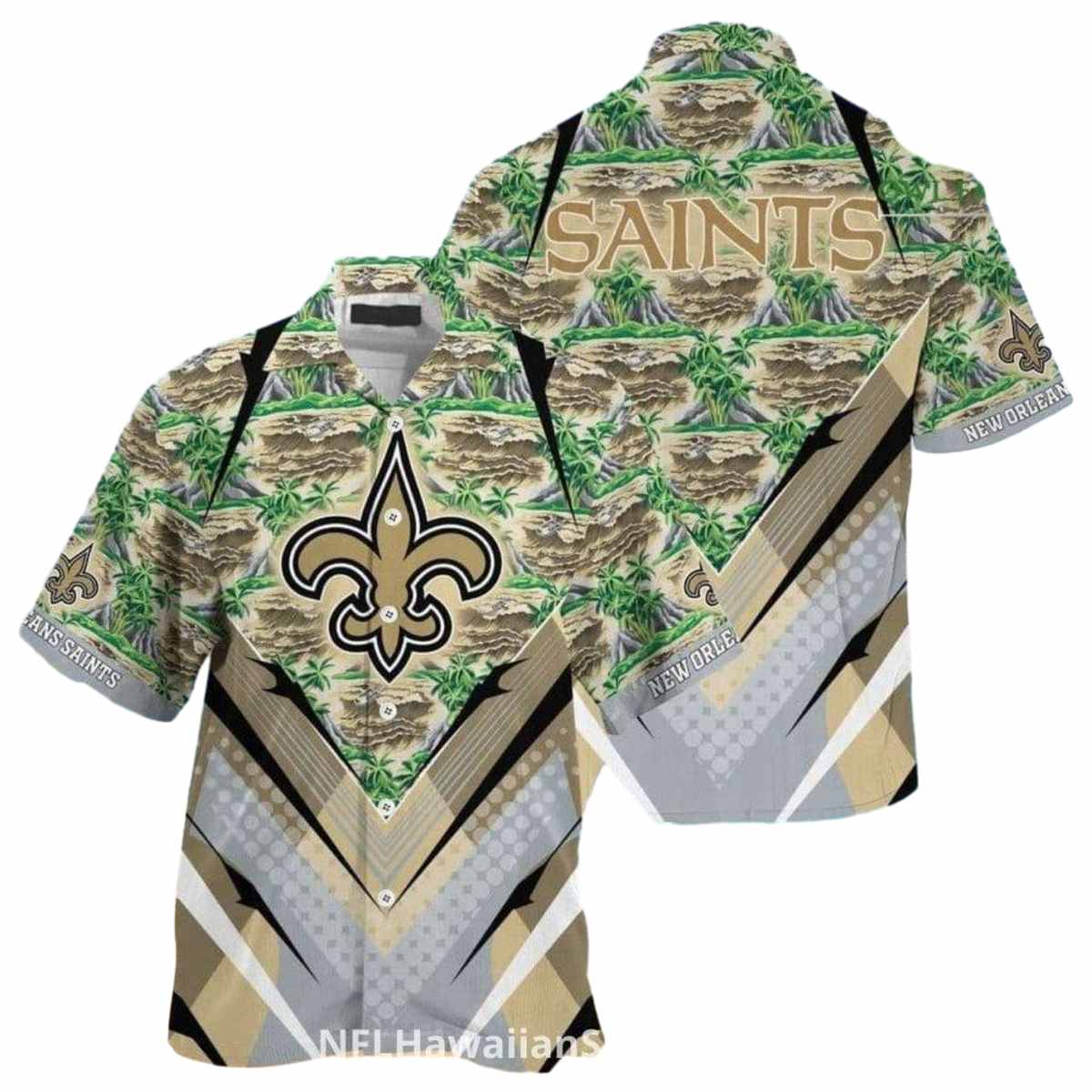 New Orleans Saints Coconut Island Hawaiian Shirt - Moonbestprint