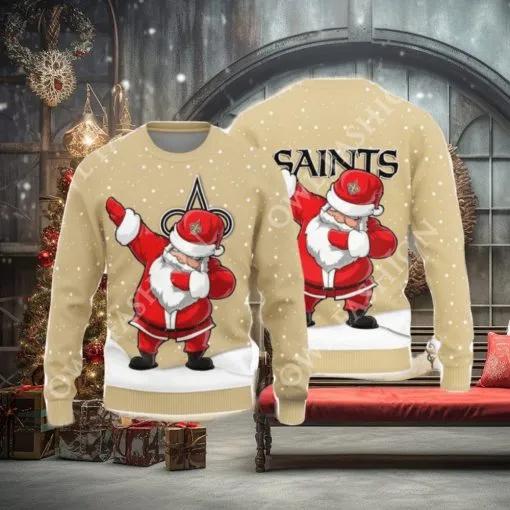 New Orleans Saints Dab Santa Ugly Christmas Sweater, NFL Chritsmas Sweater Moonbestprint