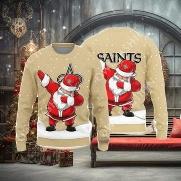 New Orleans Saints Dab Santa Ugly Christmas Sweater, NFL Chritsmas Sweater Moonbestprint
