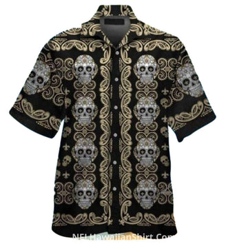 New Orleans Saints Day Of The Dead Skull Art Hawaiian Shirt - Moonbestprint