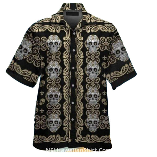 New Orleans Saints Day Of The Dead Skull Art Hawaiian Shirt - Moonbestprint