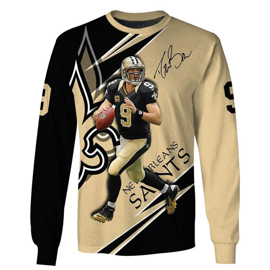 New Orleans Saints Drew Brees No 9 Signature AOP Sweatshirt - Moonbestprint