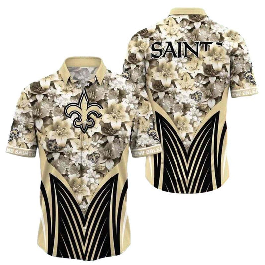 New Orleans Saints Fleur De Vogue Hawaiian Shirt - Moonbestprint