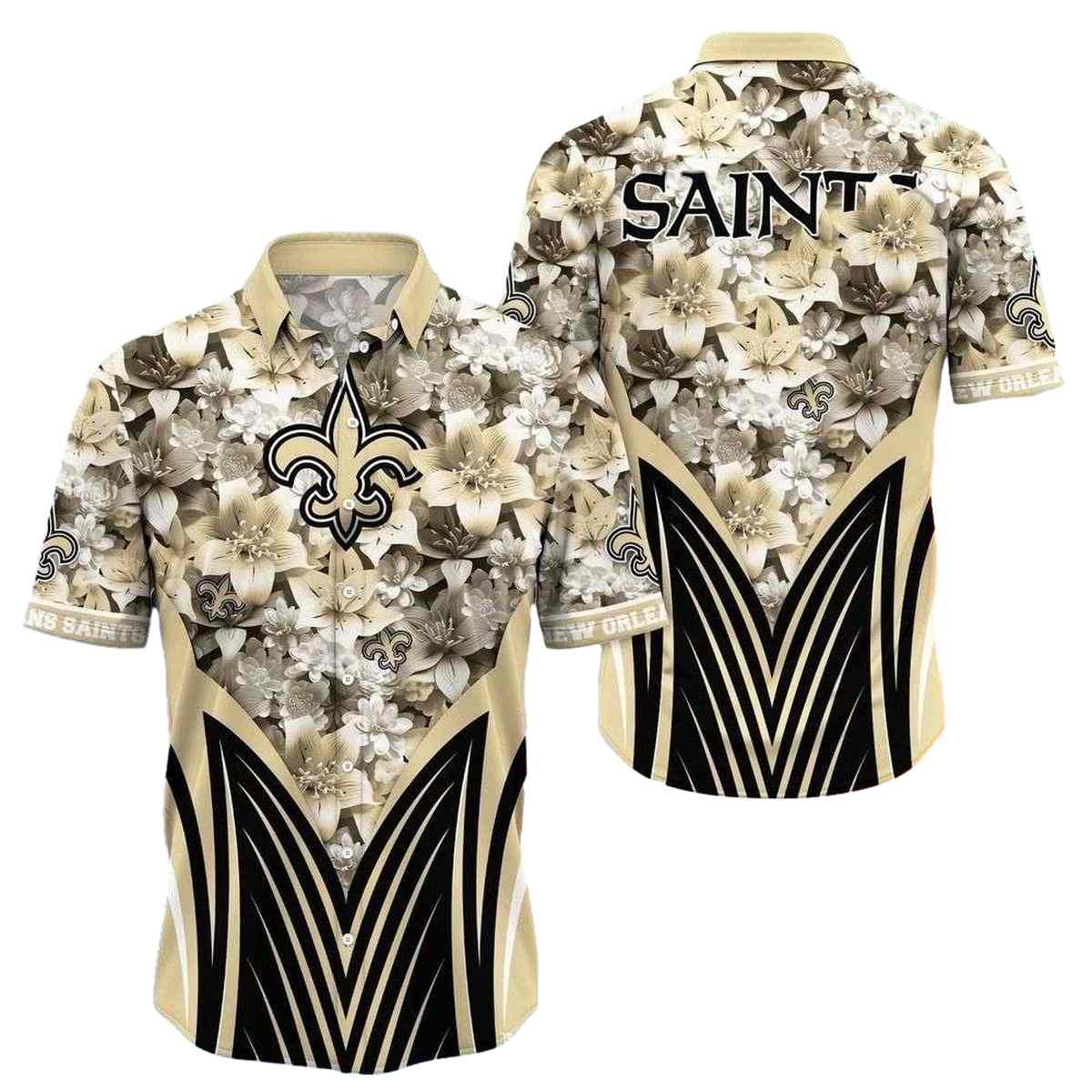 New Orleans Saints Fleur De Vogue Hawaiian Shirt - Moonbestprint