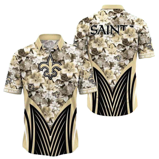 New Orleans Saints Fleur De Vogue Hawaiian Shirt - Moonbestprint