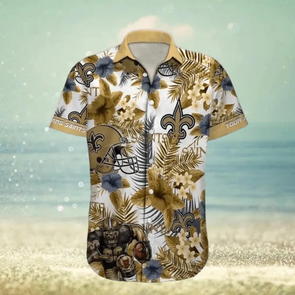 New Orleans Saints Football Custom Name Outfit Hawaiian Shirt 3, NFL Hawaiian Shirt Moonbestprint