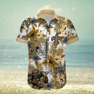New Orleans Saints Football Custom Name Outfit Hawaiian Shirt 3, NFL Hawaiian Shirt Moonbestprint