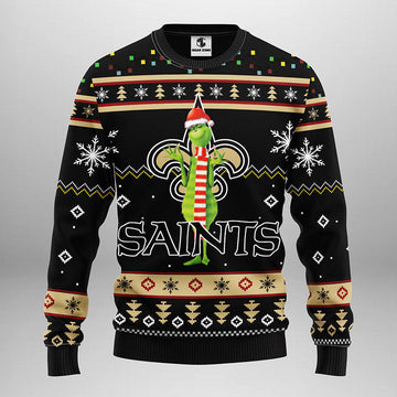 New Orleans Saints Funny Grinch Ugly Christmas Sweater Moonbestprint