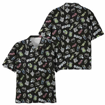 New Orleans Saints Game Day Vibes Black Hawaiian Shirt - Moonbestprint
