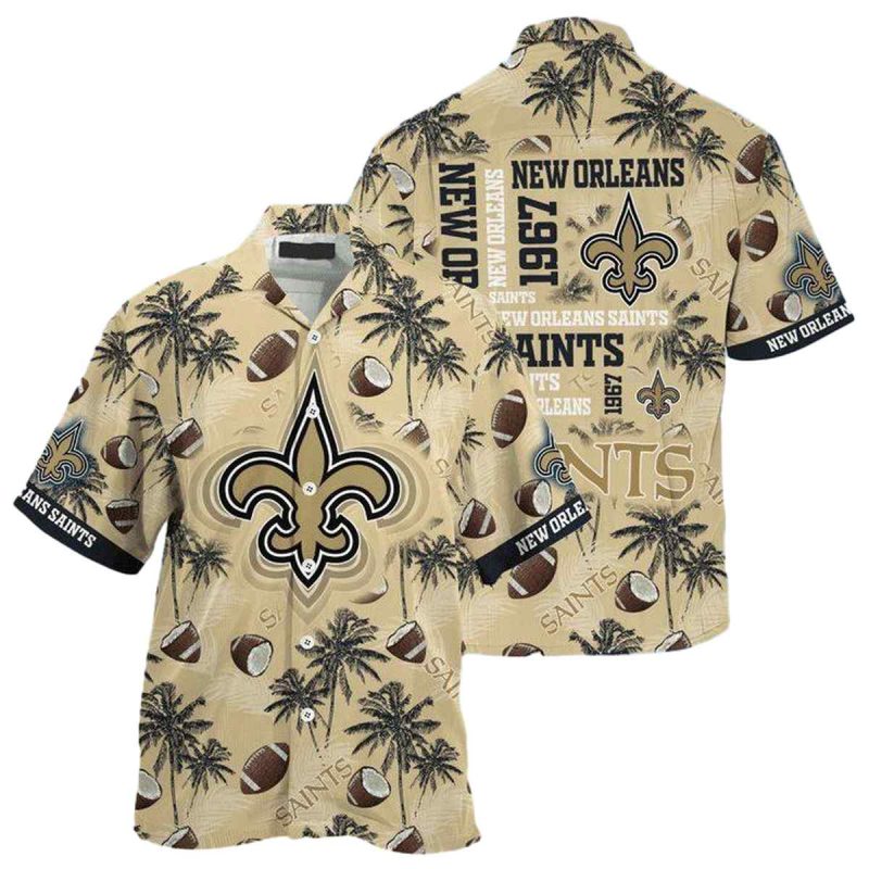 New Orleans Saints Golden Ball As Coconut Hawaiian Shirt - Moonbestprint