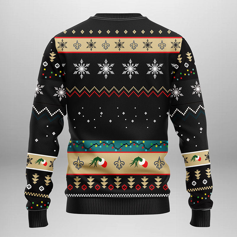 New Orleans Saints Grinch Ugly Christmas Sweater Moonbestprint