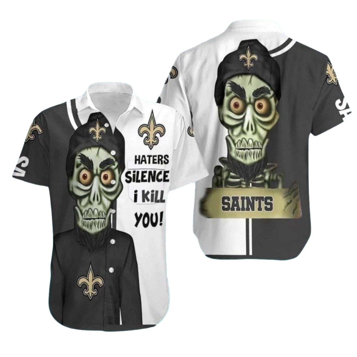 New Orleans Saints Haters Silence I Kill You Hawaiian Shirt - Moonbestprint