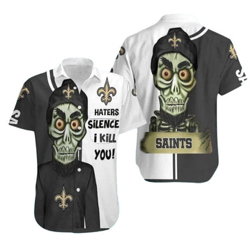 New Orleans Saints Haters Silence I Kill You Hawaiian Shirt - Moonbestprint