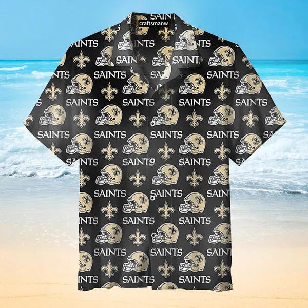 New Orleans Saints Helmet Unisex Hawaiian Shirt, NFL Hawaiian Shirt Moonbestprint