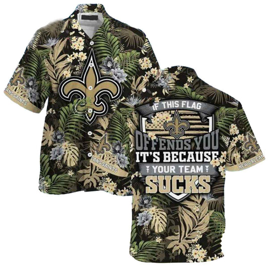 New Orleans Saints If This Flag Defends You Hawaiian Shirt - Moonbestprint