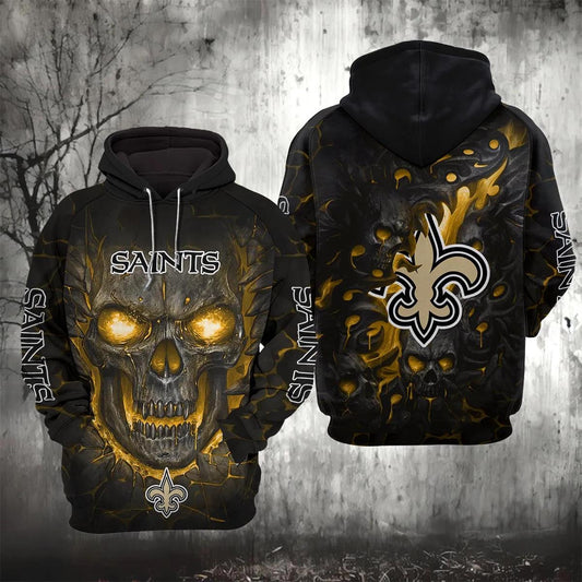 New Orleans Saints Lava Skull 3D Hoodie, NFL Hoodie Moonbestprint