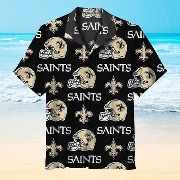 New Orleans Saints Logo Helmet Unisex Hawaiian Shirt, NFL Hawaiian Shirt Moonbestprint