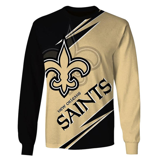 Personalized New Orleans Saints Logo In My Heart Black And Gold AOP Sweatshirt - Moonbestprint