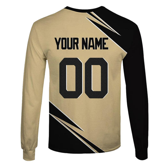 Personalized New Orleans Saints Logo In My Heart Black And Gold AOP Sweatshirt - Moonbestprint