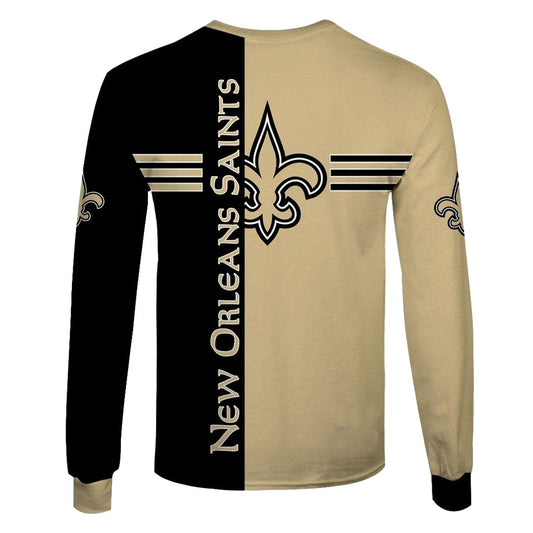 New Orleans Saints Logo Lover Black And Gold AOP Sweatshirt - Moonbestprint