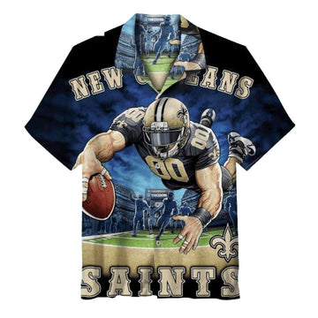 New Orleans Saints Mascot Football Action Hawaiian Shirt - Moonbestprint