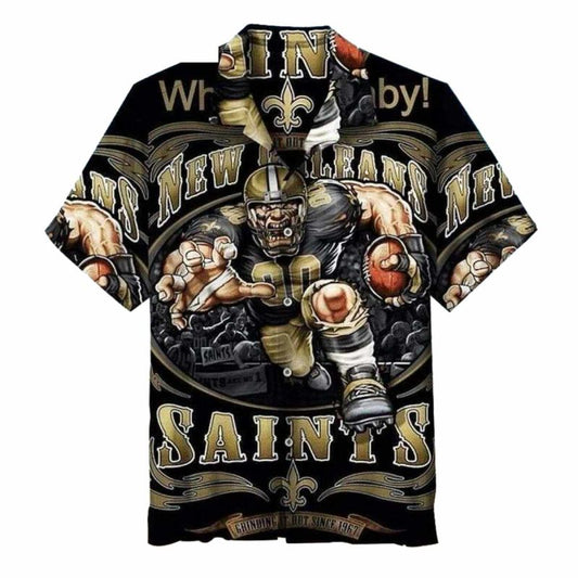 New Orleans Saints Mascot Game Day Rush Vibrant Hawaiian Shirt - Moonbestprint