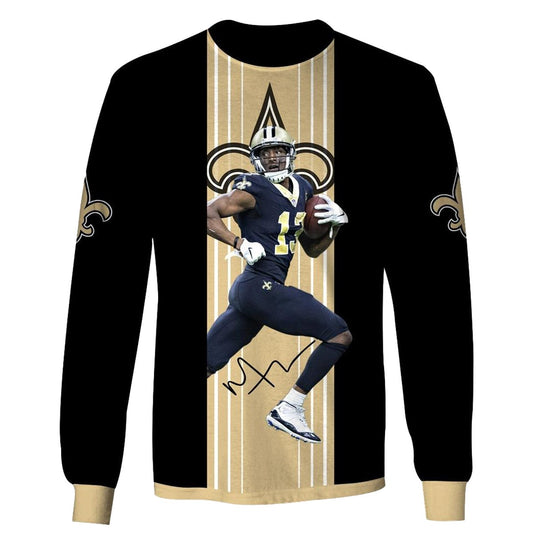 New Orleans Saints Michael Thomas No 13 Jersey With Signature AOP Sweatshirt - Moonbestprint