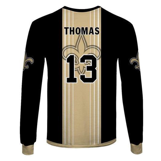 New Orleans Saints Michael Thomas No 13 Jersey With Signature AOP Sweatshirt - Moonbestprint