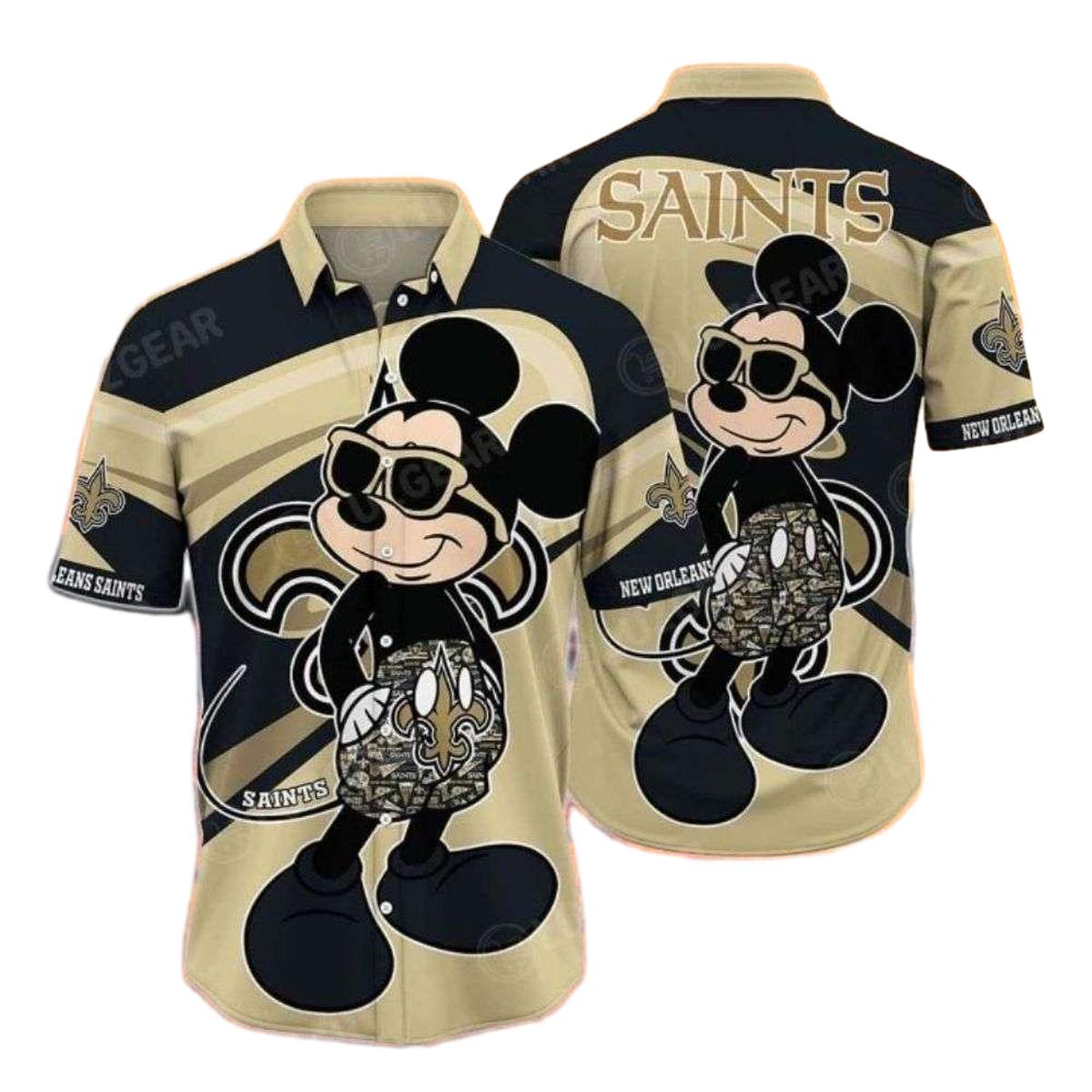 New Orleans Saints Mickey Fan Hawaiian Shirt - Moonbestprint