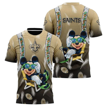 New Orleans Saints Mickey Mouse Hawaiian Shirt - Moonbestprint