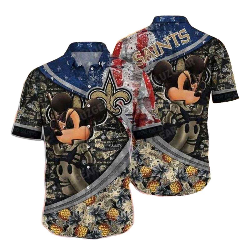 New Orleans Saints Mickeys Cool Graphics Hawaiian Shirt - Moonbestprint