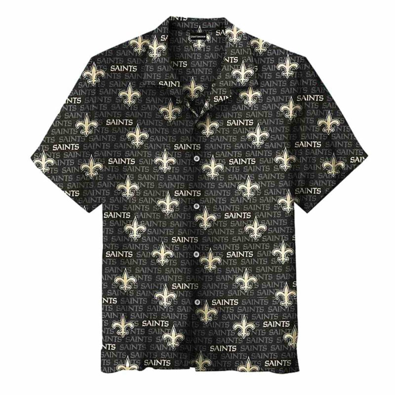 New Orleans Saints Multi Small Logo Hawaiian Shirt - Moonbestprint