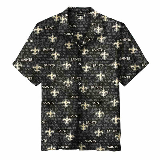 New Orleans Saints Multi Small Logo Hawaiian Shirt - Moonbestprint