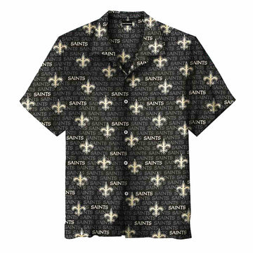 New Orleans Saints Multi Small Logo Hawaiian Shirt - Moonbestprint