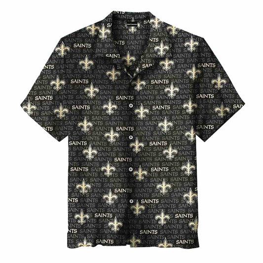 New Orleans Saints Multi Small Logo Hawaiian Shirt - Moonbestprint