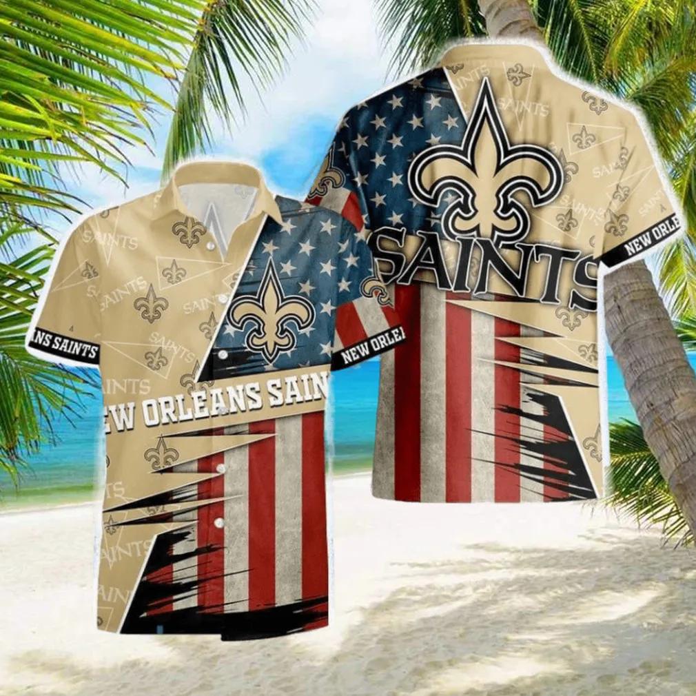 New Orleans Saints NFL Flag Beach Holiday Hawaiian Shirt, NFL Hawaiian Shirt Moonbestprint