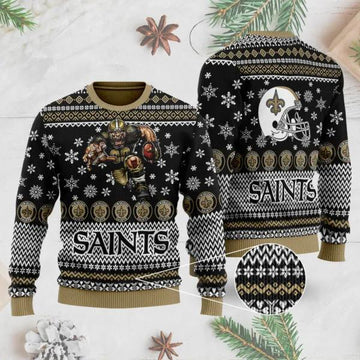 New Orleans Saints NFL Ugly Christmas Sweater, NFL Christmas Sweater Moonbestprint