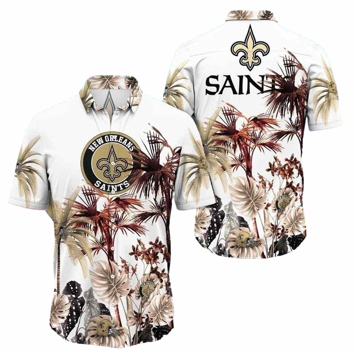 New Orleans Saints Palm Sunset NFL Saints Hawaiian Shirt - Moonbestprint