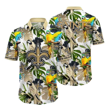 New Orleans Saints Parrot Tropical Hawaiian Shirt - Moonbestprint