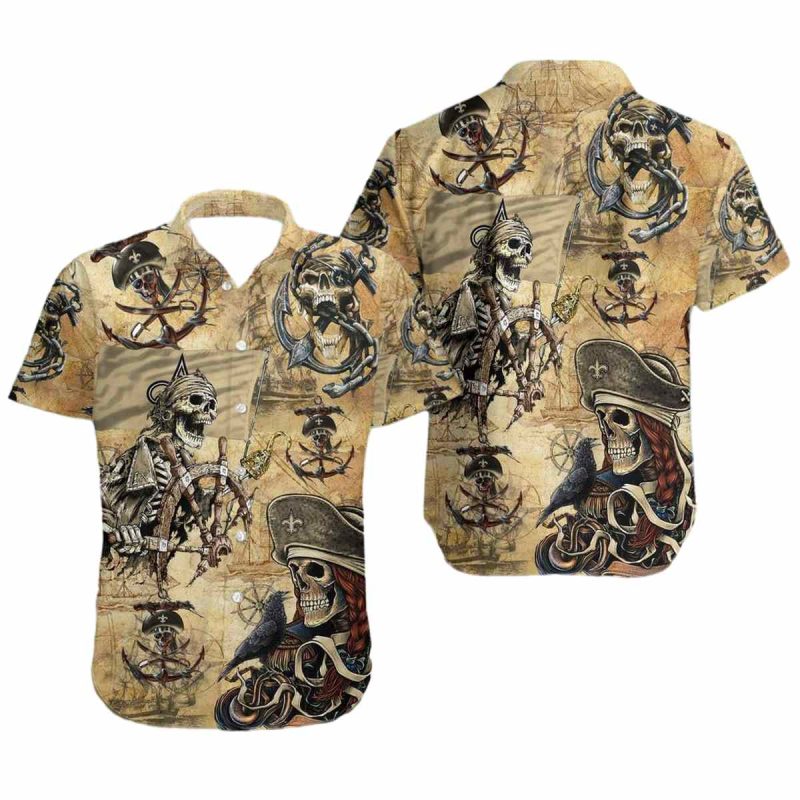 New Orleans Saints Pirates Retro Hawaiian Shirt - Moonbestprint