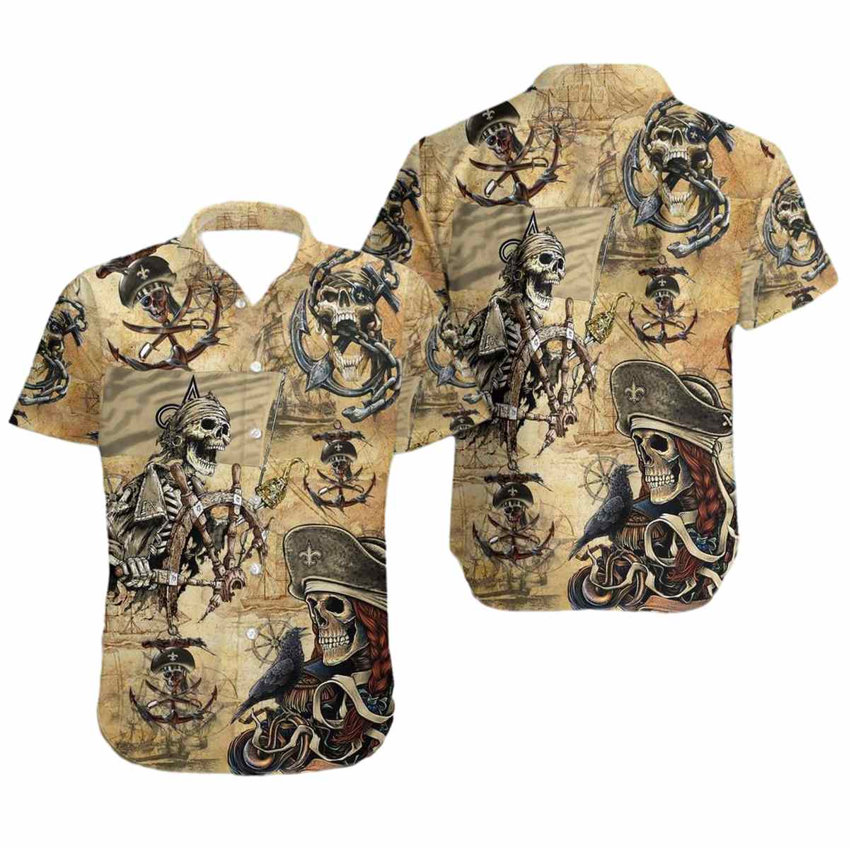New Orleans Saints Pirates Retro Hawaiian Shirt - Moonbestprint