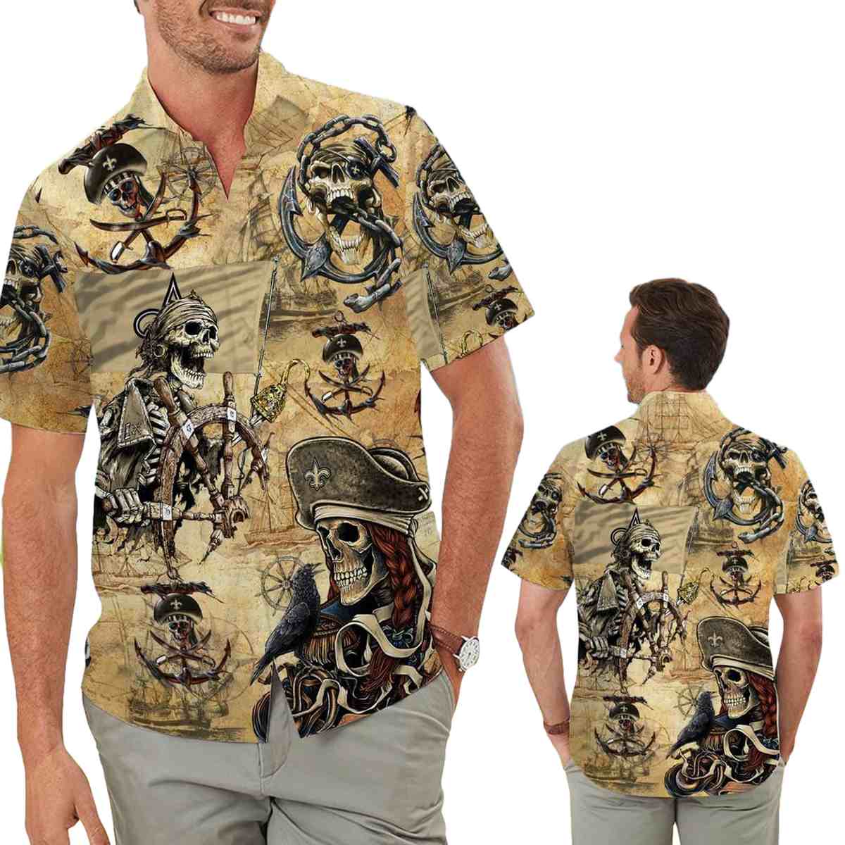 New Orleans Saints Pirates Retro Hawaiian Shirt - Moonbestprint