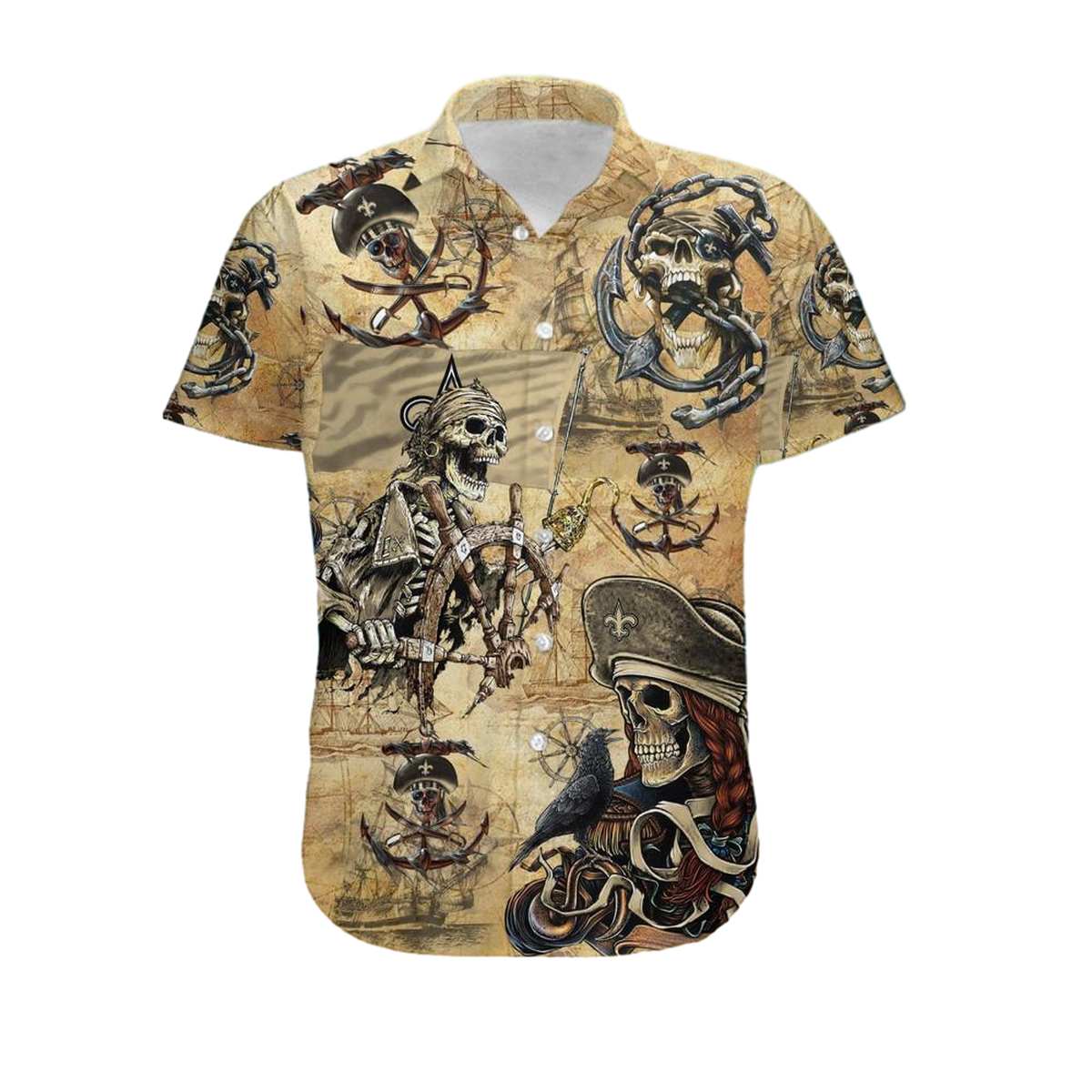 New Orleans Saints Pirates Retro Hawaiian Shirt - Moonbestprint