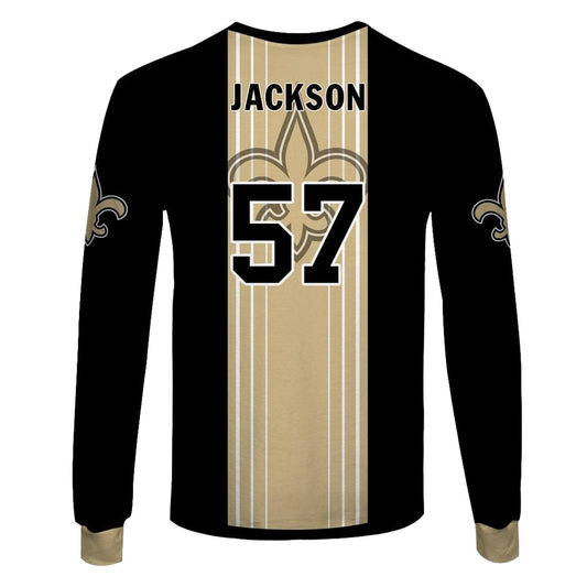 New Orleans Saints Rickey Jackson No 57 Jersey With Signature AOP Sweatshirt - Moonbestprint