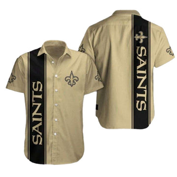 New Orleans Saints Sideline Beige And Black Hawaiian Shirt - Moonbestprint