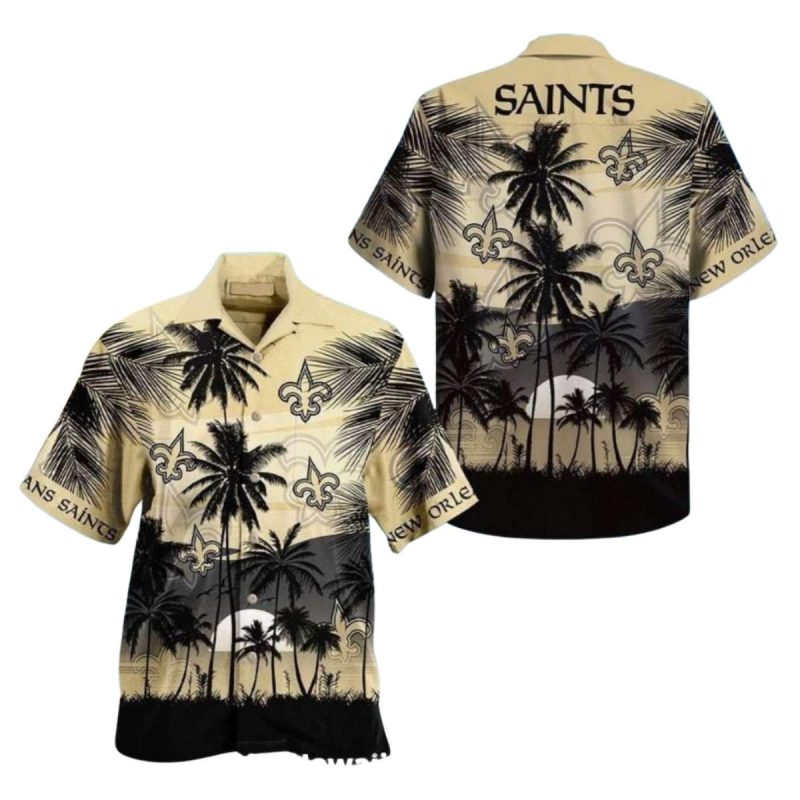 New Orleans Saints Sunset Palm Tree Vibes Hawaiian Shirt - Moonbestprint
