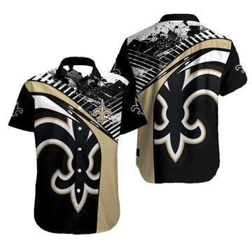 New Orleans Saints Splattered Elegance Hawaiian Shirt - Moonbestprint