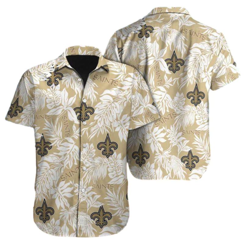 New Orleans Saints Tropical Leafs Hawaiian Shirt - Moonbestprint