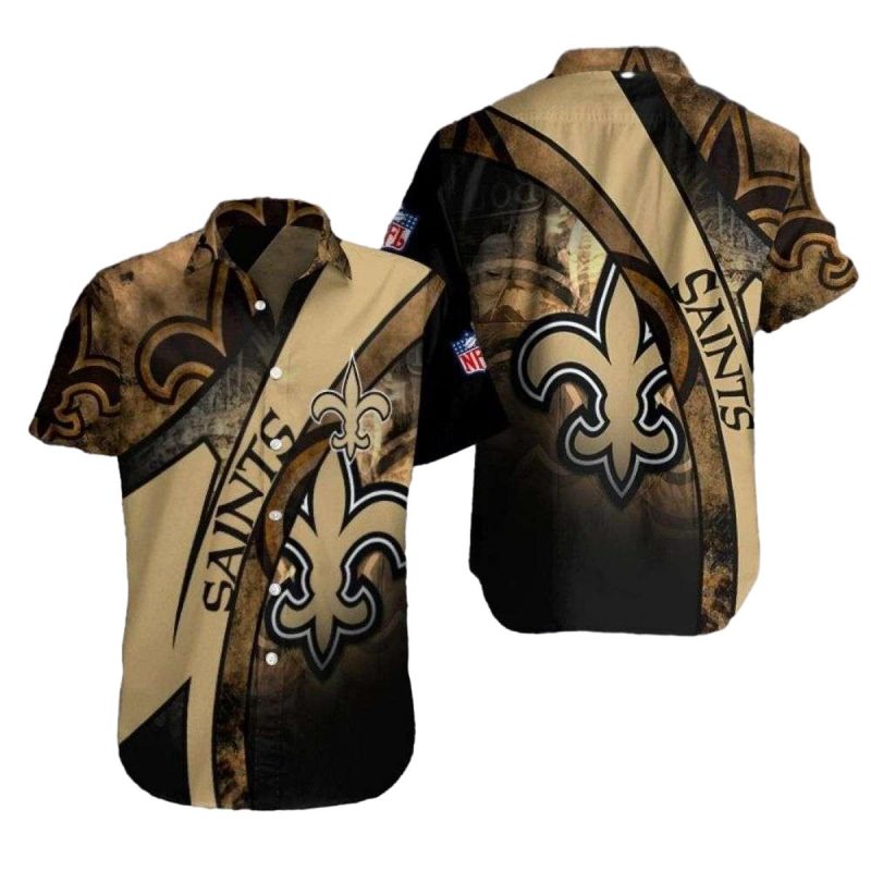 New Orleans Saints Vintage Camouflage Hawaiian Shirt - Moonbestprint